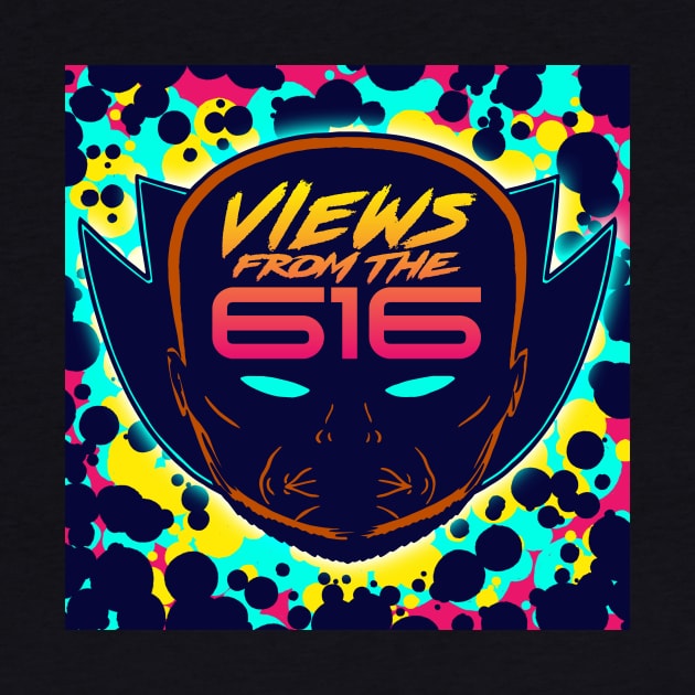 Miami Nights Views From The 616 Logo (Front Only) by ForAllNerds
